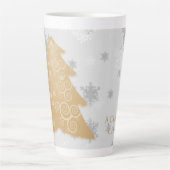Gold Festive Arbre de Noël Latte Mug (Devant)