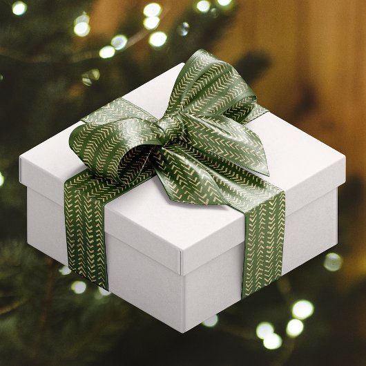 Gold Festive Chevron Pattern over Groen Lint