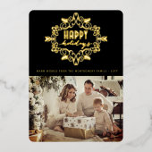 Gold Festive Foliage Prettige feestdagen Foto (Voorkant)