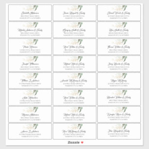 Gold Feuille Green Guest Name Étiquette de adresse