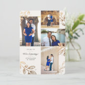 Gold Feuilles 4 Photo Faire-part de grossesse (Debout devant)