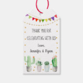 Gold Fiesta Cactus Baby shower Dank u Cadeaulabel (Voorkant)