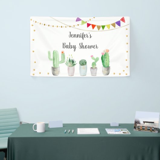 Gold Fiesta Cactus Baby shower Spandoek (Beurs)