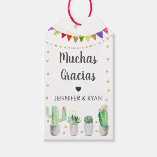 Gold Fiesta Cactus Muchas Gracias Baby shower Cadeaulabel