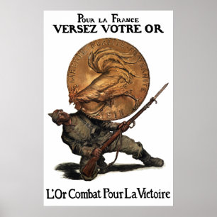 Gold Fights for Victory - Frans WW1 Poster