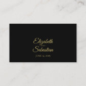 Gold Filigree Elegant Black Mariage carte d'escort (Dos)