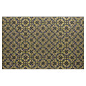 Gold Filigree Flowers & Black Grey Check Pattern Stof (Fat Quarter)