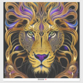 Gold Filigree Lion Sticker (Vel)