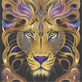 Gold Filigree Lion Sticker (Voorkant)