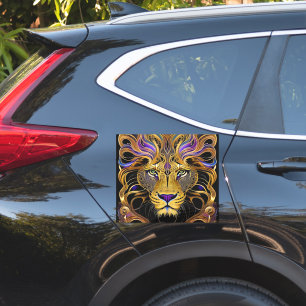 Gold Filigree Lion Sticker
