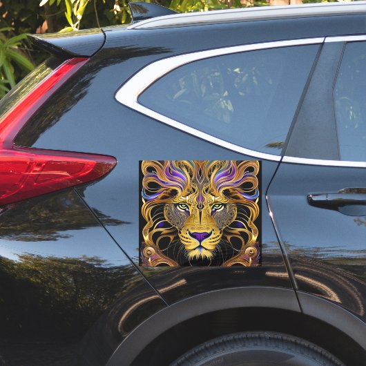 Gold Filigree Lion Sticker (Auto Zijkant)