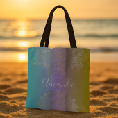 Gold Filigree Mandala op pasteelregenboog Draagtas