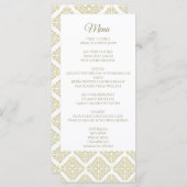 Gold Filigree-menukaart Menu (Voorkant / Achterkant)