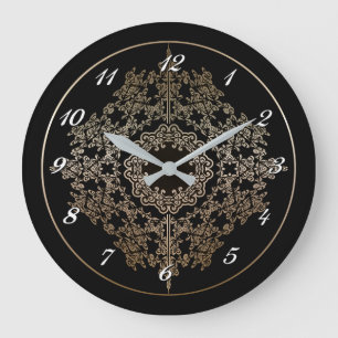 Gold Filigree Motif Wall Clock Grote Klok