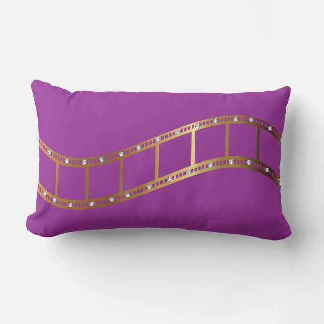Gold Film Strip met Diamonds Pillow Kussen (Voorkant)