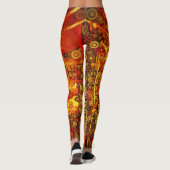  Gold Fire Abstract Leggings (Achterkant)