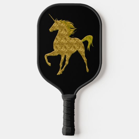 Gold Fire Unicorn Pickleball Paddle (Achterkant)