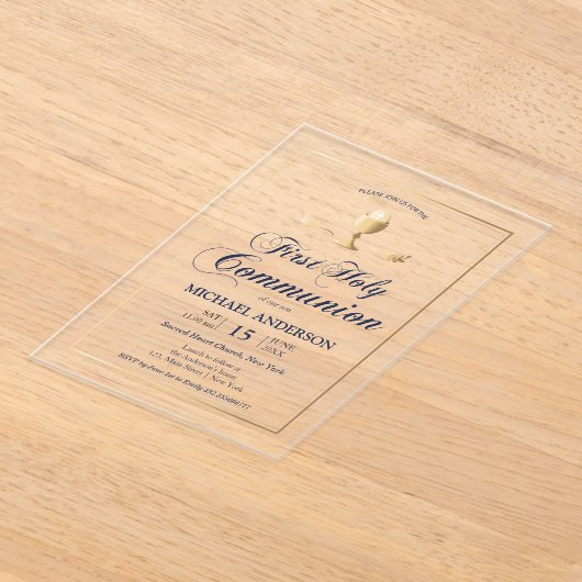 Gold First Community Elegant Invitation Acryl Uitnodigingen (Laagn)