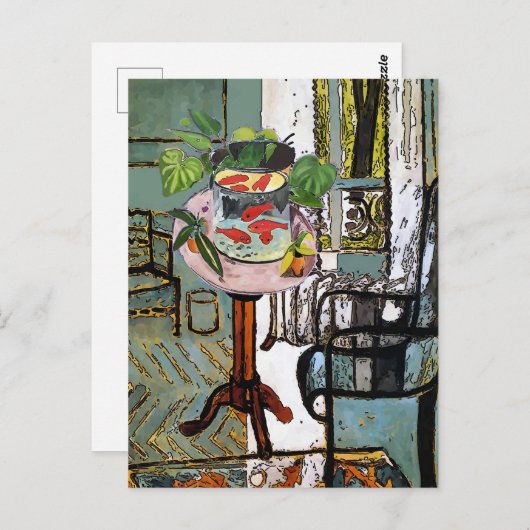 Gold Fish Bowl, onder het raam, Briefkaart (Voorkant / Achterkant)