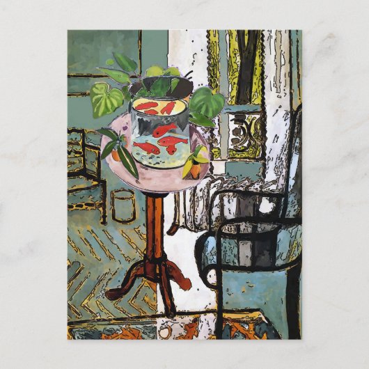 Gold Fish Bowl, onder het raam, Briefkaart (Voorkant)