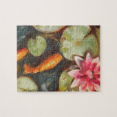 Gold Fish Koi Pond Water Lilie Legpuzzel (Horizontaal)