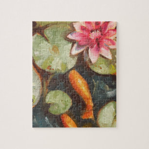 Gold Fish Koi Pond Water Lilie Legpuzzel