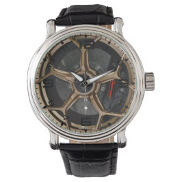 Gold Five Spoke Wheel en Brake Mannen Horloge