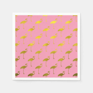 Gold Flamingo Faux Metallic Folie Tropische Flamin Servetten