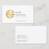 Gold Flatware Logo voor evenementenplanner, cateri Visitekaartje (Voorkant / Achterkant)