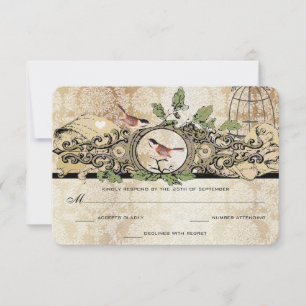 Gold Flecks Birdcage Damask  Love Bird RSVP