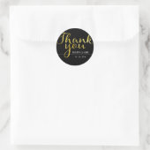 Gold Flecks en zwart Script Dank u Sticker (Tas)