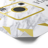 Gold Flecks & Marble Wedding Hashtag Poster (Hoek)