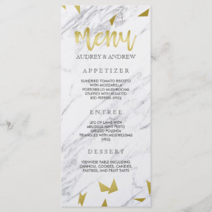Gold Flecks & Marble Wedding Menu