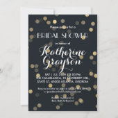 Gold Flecks Starry Night Bridal Shower Invitation (Devant)