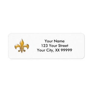 Gold Fleur de Lis Adresse de retour Étiquettes
