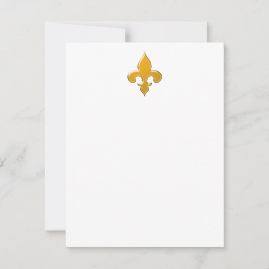 Gold Fleur de Lis Flat Note-kaarten Kaart (Voorkant)