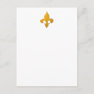 Gold Fleur de Lis Flat Note-kaarten Kaart