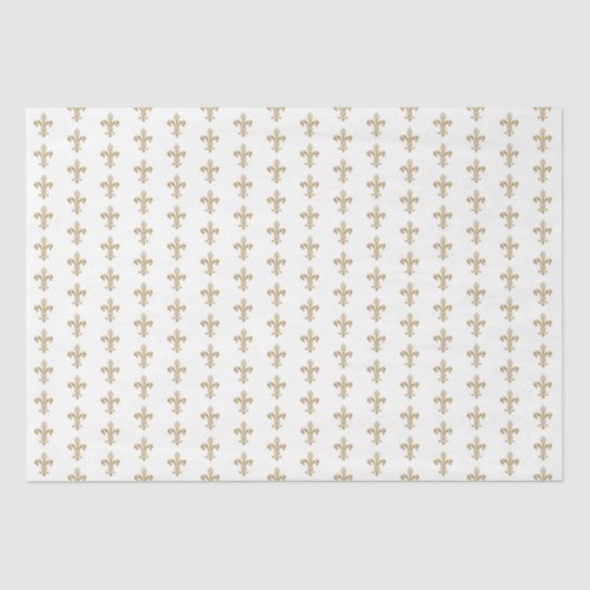 Gold Fleur de Lis French Heraldic Pattern Tissuepapier (Voorkant)