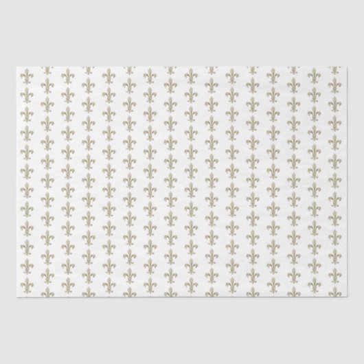 Gold Fleur de Lis French Heraldic Pattern Tissuepapier (Voorkant)