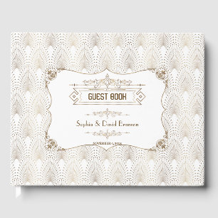 Gold Fleur-de-lis Great Gatsby 20s Style Wedding Gastenboek