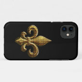 Gold Fleur De Lis iPhone 5 Hoesje (Achterkant (horizontaal))