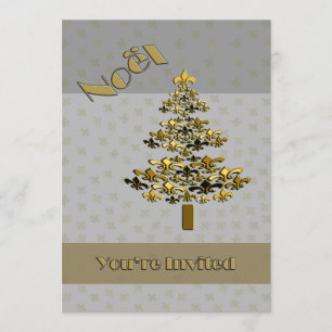 Gold Fleur de Lis - kerstboomfeest Kaart