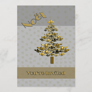 Gold Fleur de Lis - kerstboomfeest Kaart