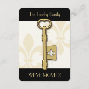 Gold Fleur de Lis Key Moving Announge Aankondiging