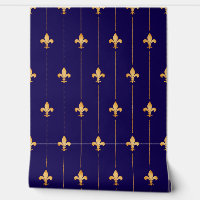 Gold Fleur-de-Lis (kleinschalig) Donkerblauw