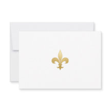 Gold Fleur-de-Lis Note Kaart