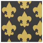 Gold Fleur De Lis op zwart Stof (Swatch)