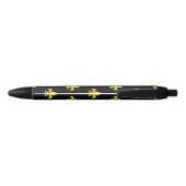 Gold Fleur De Lis-patroon Zwarte Inkt Pen (Achterkant)