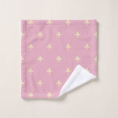 Gold Fleur-de-Lis Pink Bad Handdoek (Wasdoekje)