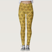 Gold Fleur de Lis Pop Mode Leggings (Voorkant)